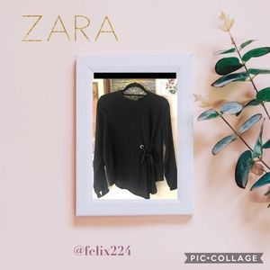 Zara Asymmetric Navy Blouse. Brand New W/ Tags!